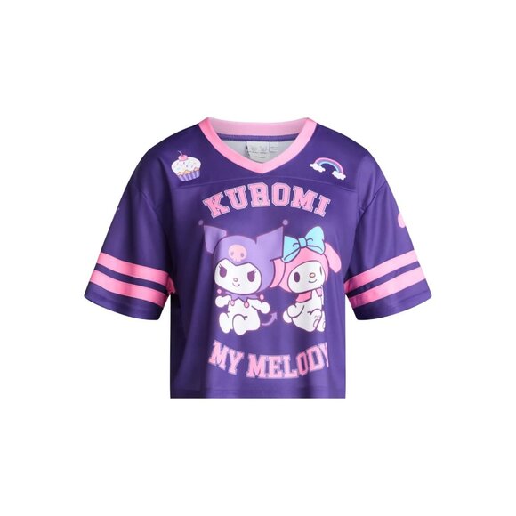 Women's Hello Kitty My Melody & Kuromi Graphic Football Skimmer Jersey Large - Picture 2 of 14